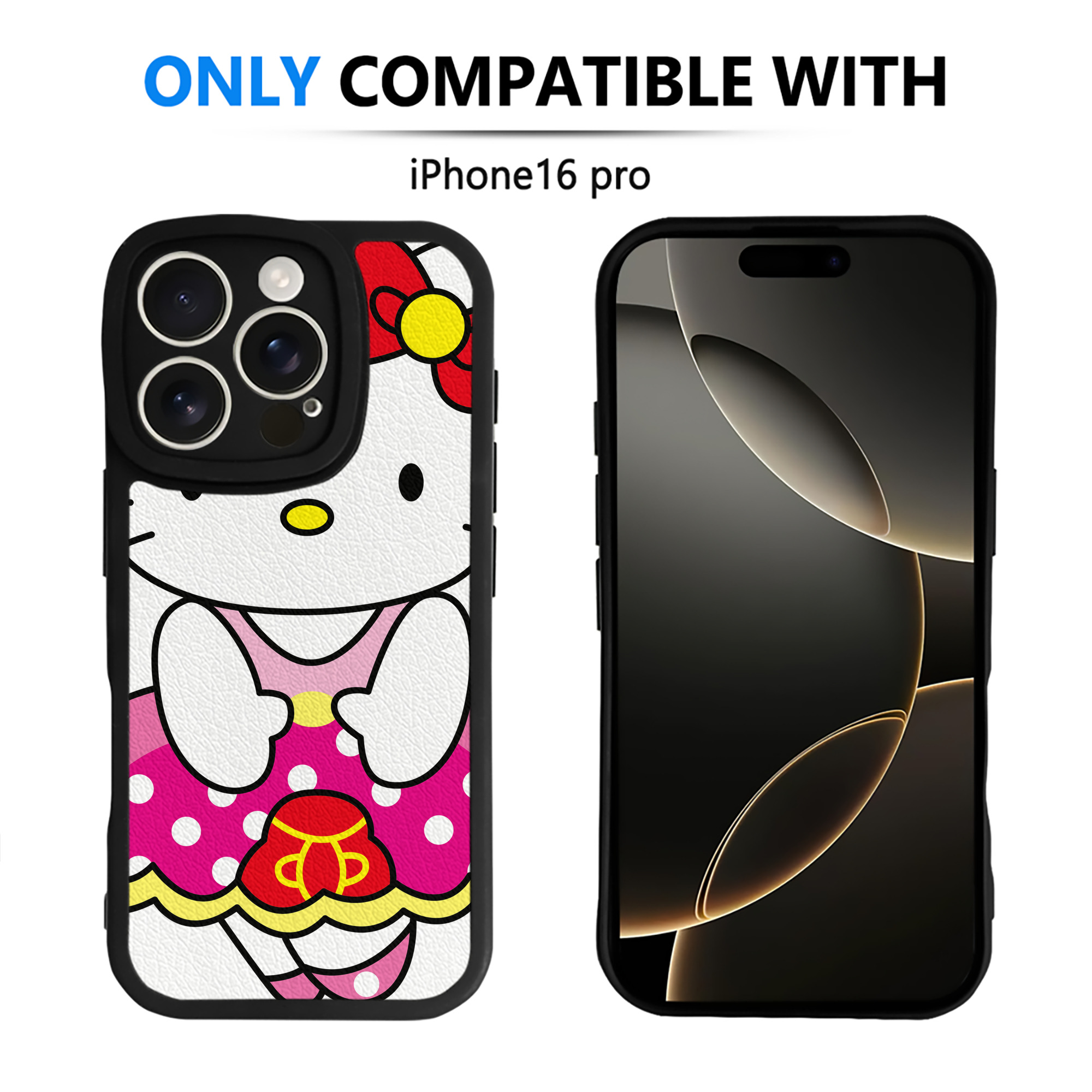 （画像用） Hello Kitty ハローキティ 【iPhone 16シリーズ対応】シリコンスマホケース（レザー調） 材質：シリコン